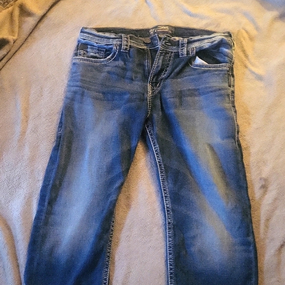 Mens greyson silver jeans
